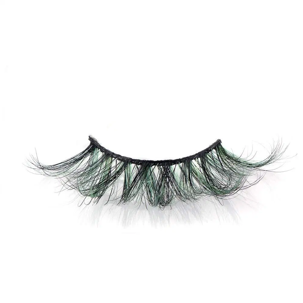 Luxury Mink Lashes 3D Wispy Fluffy Eyelashes Cruelty Free 25mm Color Yellow Lash with Paper Eyelash Boxes Full Strip Lashes