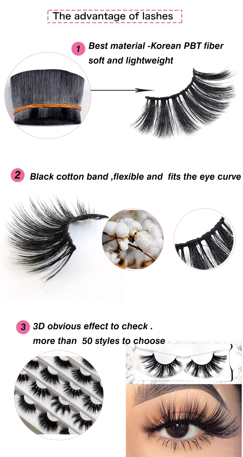 Hot Selling 3D Silk Lashes Synthetic Faux Mink Lashes