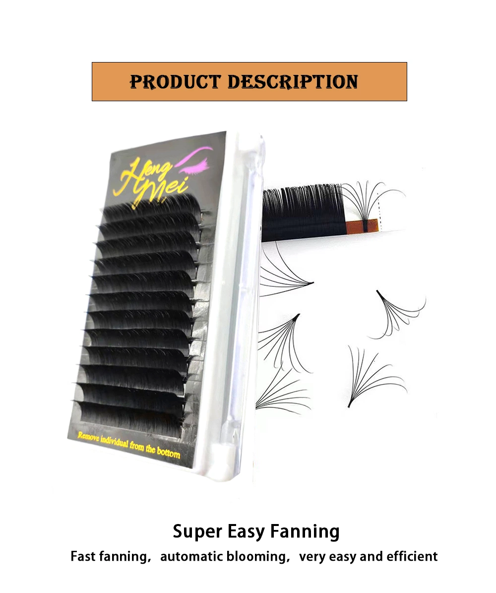 Easy Fan Cluster Eyelash Extensions Volume Lashes Russian Lash Extensions One Second Fan Lashes